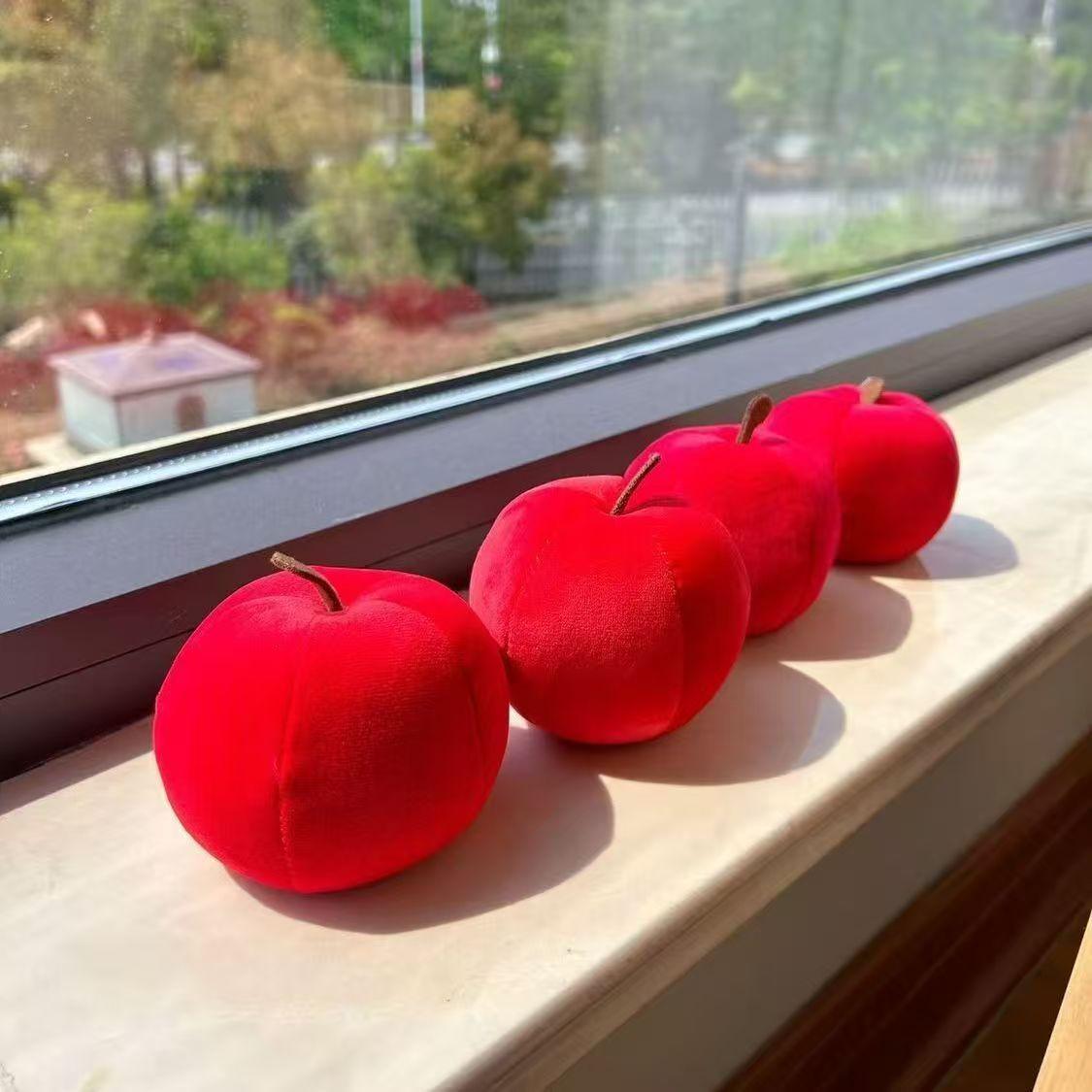 Cute Plush Apple Squishy Toy - 10Cm Soft Fluffy Squeeze Fidget, Calming Stress Relief Sensory Toy for Adults, Cute Fruit Plushie Desk Decor Small Gift