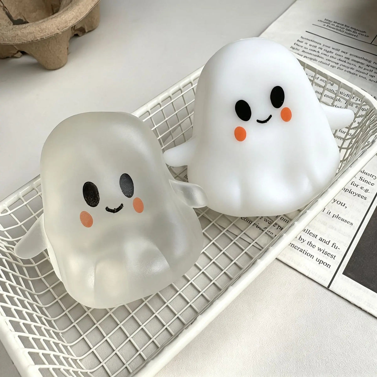 Charming Ghost Pumpkin Stress Relief Toy | Soft Coconut Oil Fidget for Halloween Fun