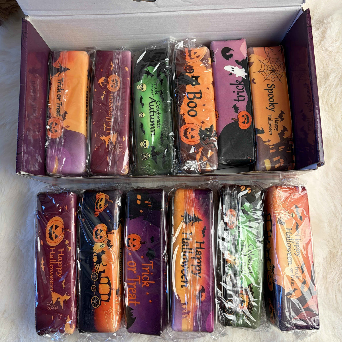 Satisfying Halloween Butter Shaped Squishy 12-Piece Gift Set for Stress Relief & Fidget Fun