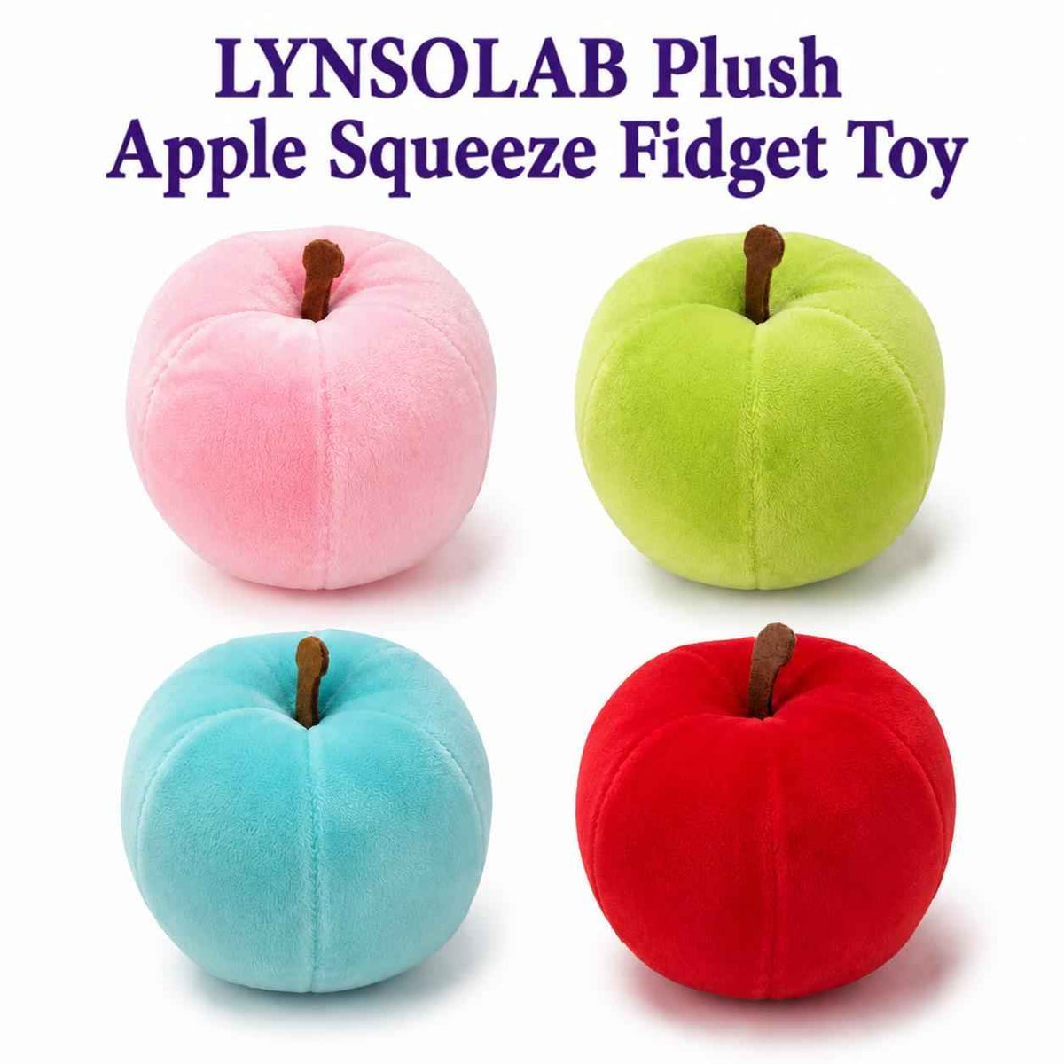 Cute Plush Apple Squishy Toy - 10Cm Soft Fluffy Squeeze Fidget, Calming Stress Relief Sensory Toy for Adults, Cute Fruit Plushie Desk Decor Small Gift