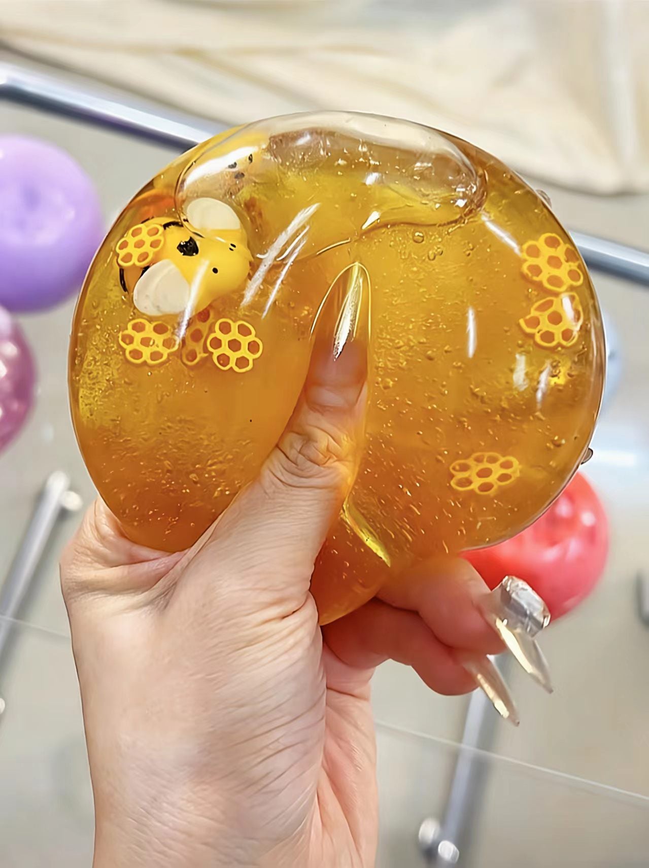 Honey Comb Apple Squishy Fidget Toy