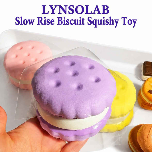 Slow Rebound Biscuit Squishy Toy | Soft Layered Slow Rising Squeeze Toy | Stress Relief Fidget Sensory Toy for Adults