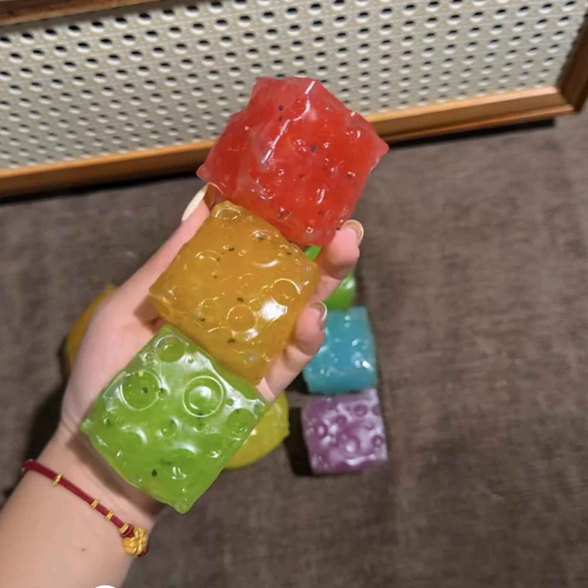 LYNSOLAB Pocket Cheese Slushy Squishy, Portable Sensory Fidget Squeeze Toy,Pocket-Size Stress Relief Toy
