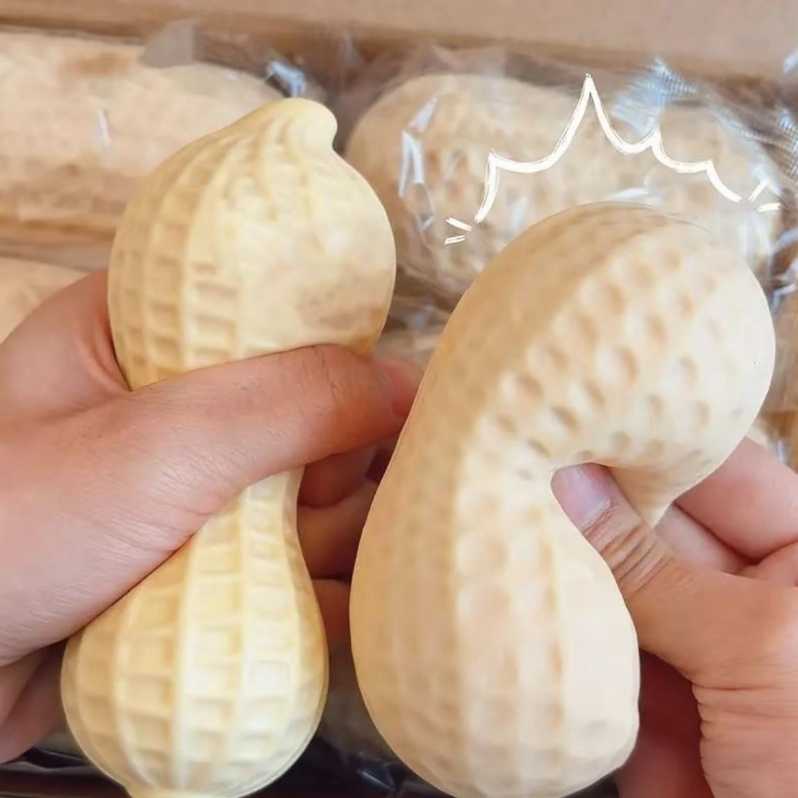 Large Soft Peanut Stress Relief Toy, Realistic Food Cheese Slow Bounce Decompression Toy Gift, Relaxing Squeeze Fun Squishies
