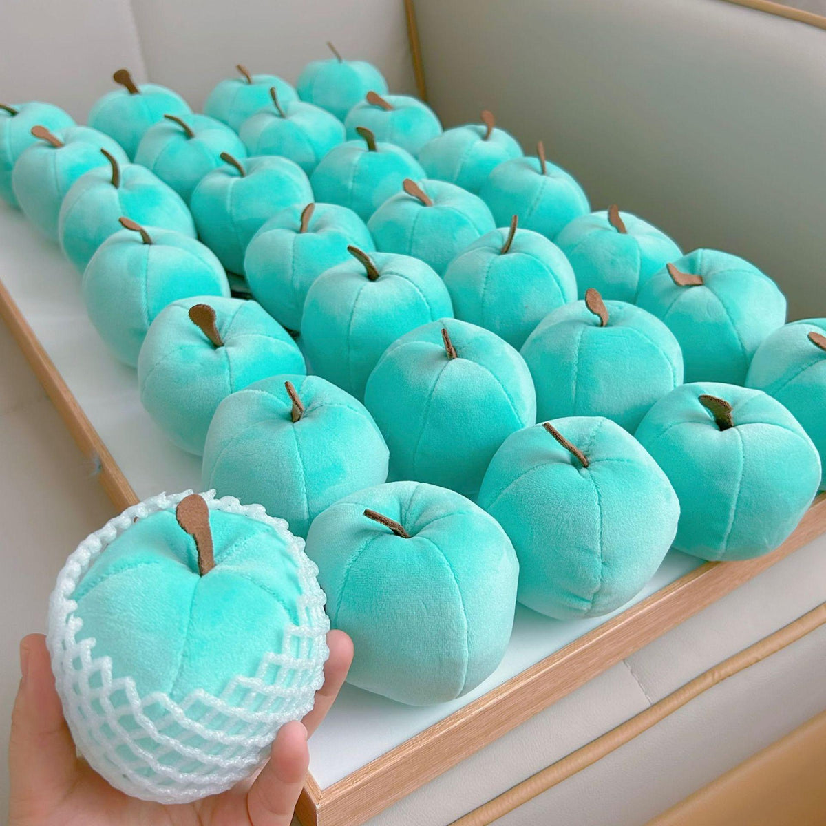 Cute Plush Apple Squishy Toy - 10Cm Soft Fluffy Squeeze Fidget, Calming Stress Relief Sensory Toy for Adults, Cute Fruit Plushie Desk Decor Small Gift