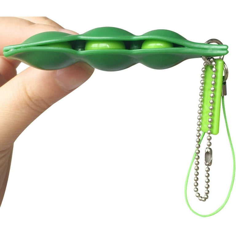 Fidget Toys Squishy Pea Pod Fidget Toy, Stress Relief Squeeze Bean Sensory Fidget Keychain for Anxiety Relief & Focus Improvement - Lynsolab