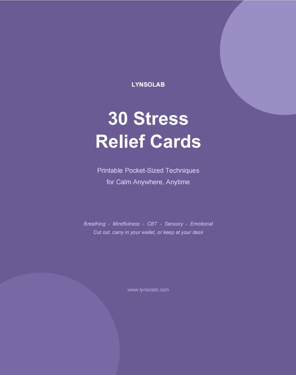 30 Printable Stress Relief Cards - Pocket Calm Cards | Digital Download