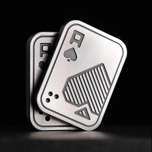 Metal Magnetic Slider Ace Card Fidget Toy EDC Stress Relief Push Card for Adults ADHD Anxiety OCD - Lynsolab