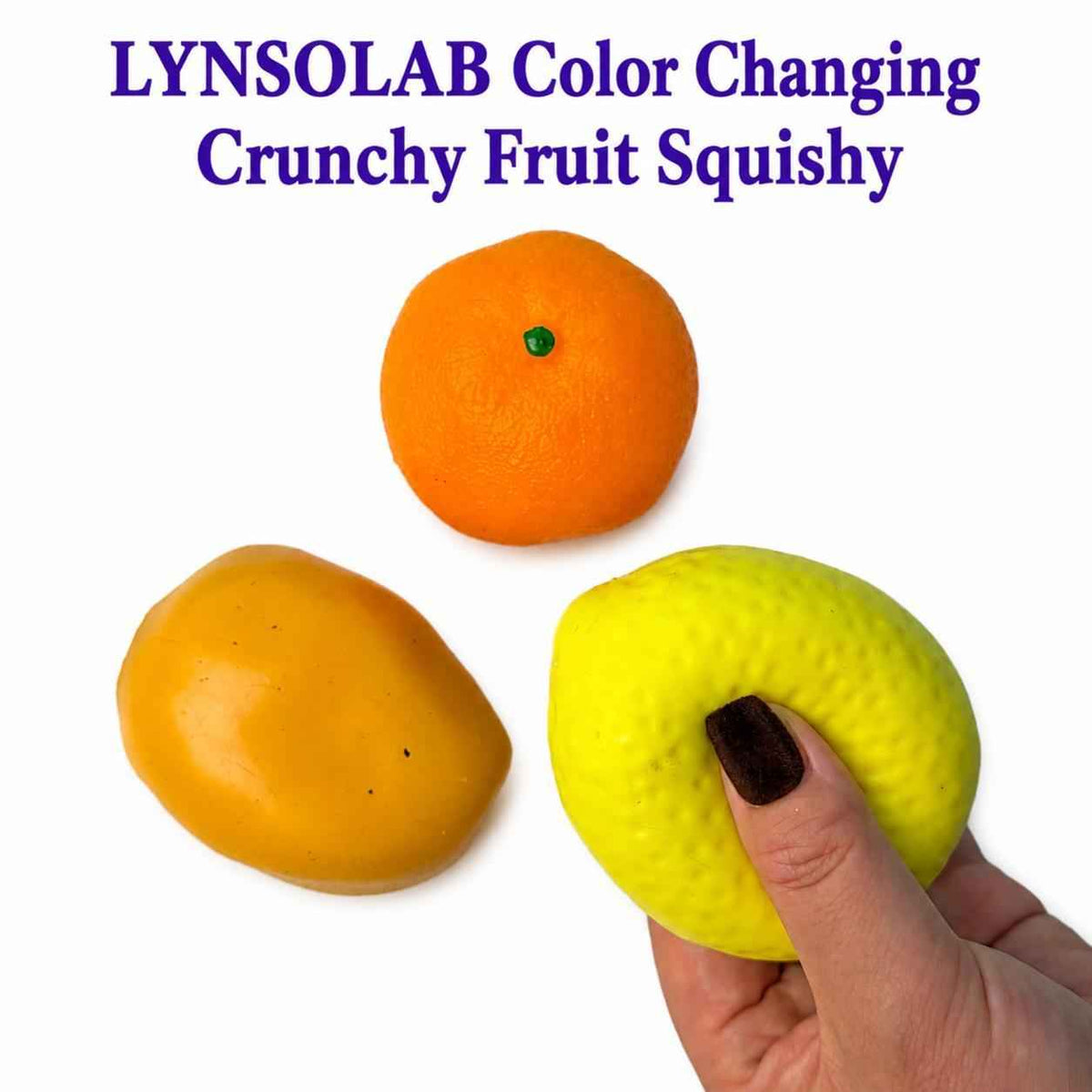 Fruit-Shape Ultimate Crunchy Squishy - LYNSOLAB Moldable ASMR Fidget Toy for Stress Relief & Sensory Play
