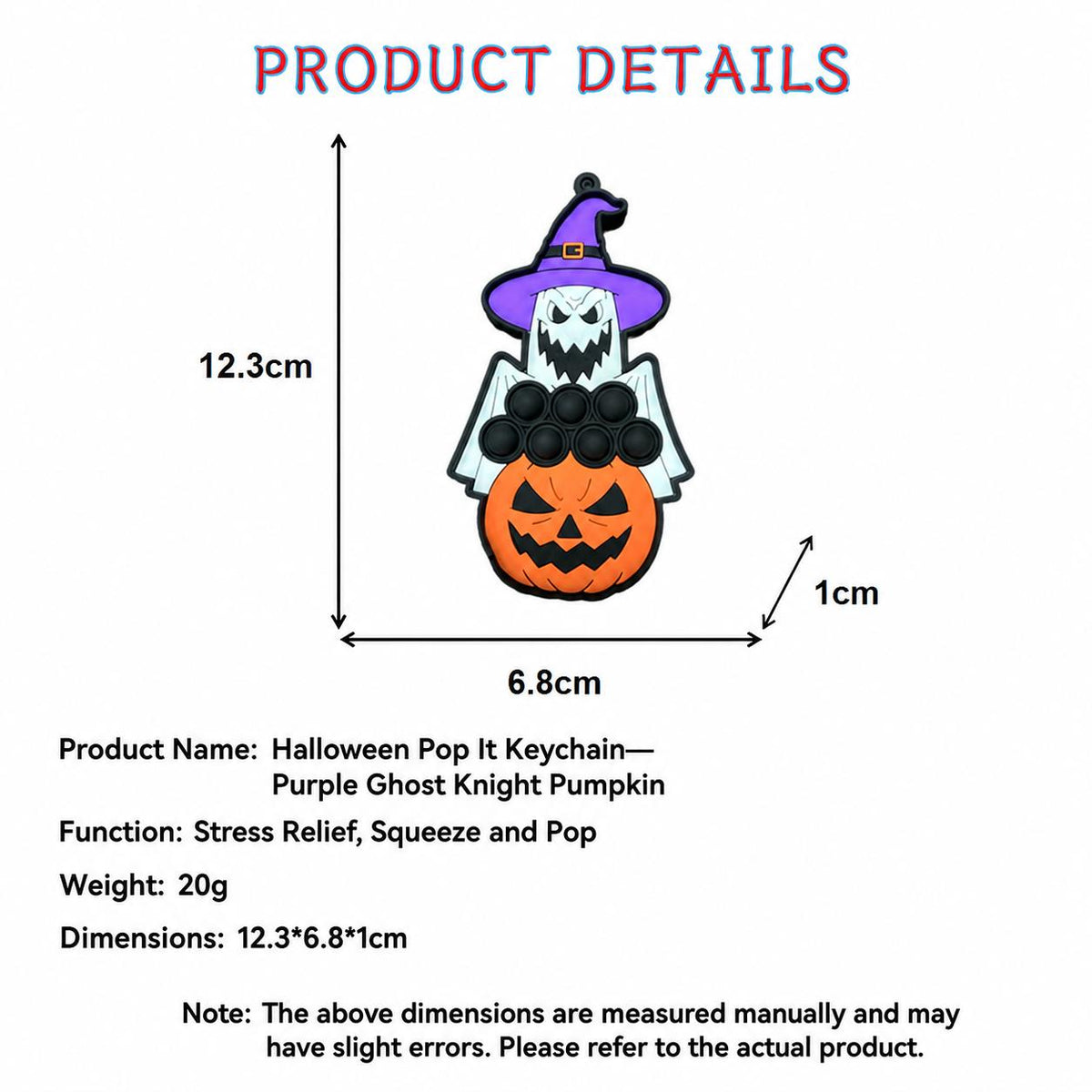LYNSOLAB Halloween Fidget Keychains - Fun Silicone Push Bubble Toys for Stress Relief