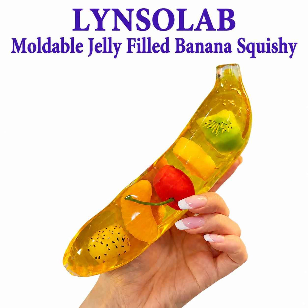 Moldable Jelly Filled Banana Squishy | Soft Squeeze Fidget Toy for Stress Relief