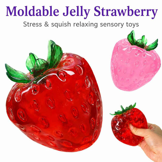 Moldable Jelly Strawberry Squishy Adult Stress Relief Fidget Sensory Toy for Office Desk