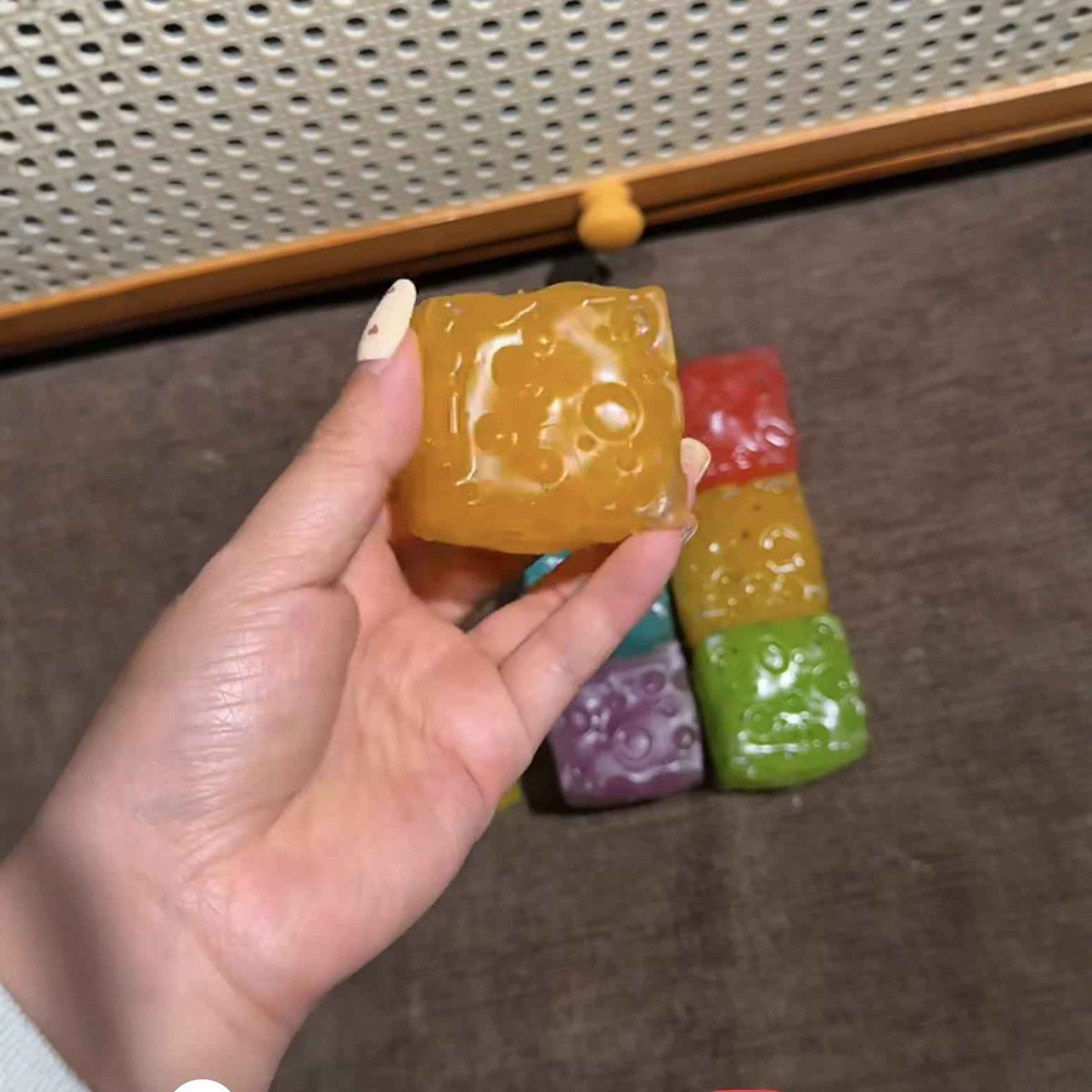 LYNSOLAB Pocket Cheese Slushy Squishy, Portable Sensory Fidget Squeeze Toy,Pocket-Size Stress Relief Toy