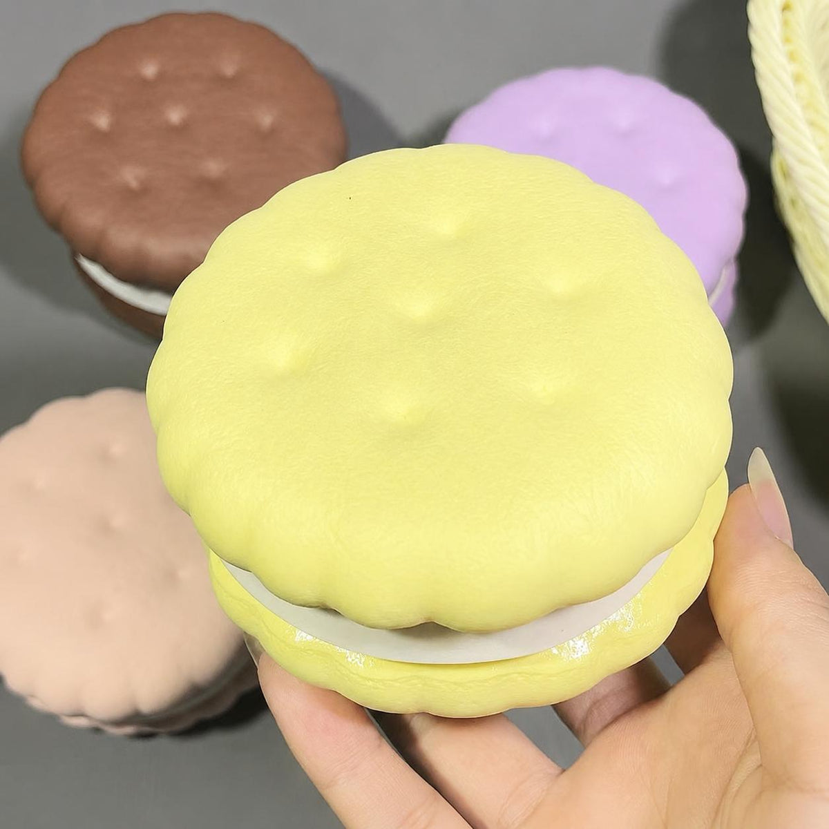 Slow Rebound Biscuit Squishy Toy | Soft Layered Slow Rising Squeeze Toy | Stress Relief Fidget Sensory Toy for Adults