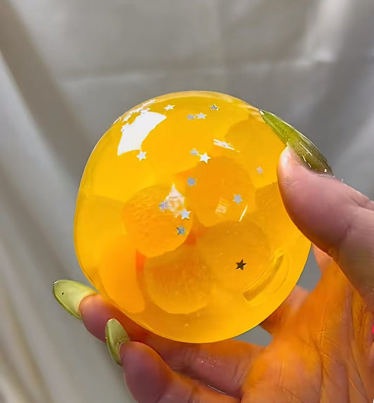 Relax and Unwind with Our Orange Crystal Ball Squishy Fidget Toy - Lynsolab