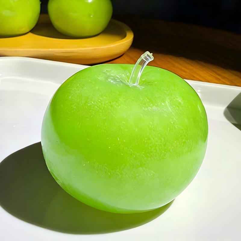 Green Apple Squishy Ball - Soft TPR Stress Relief Fidget Toy, ASMR Satisfying Sound, Coconut Oil Infused Moldable Calming Toy