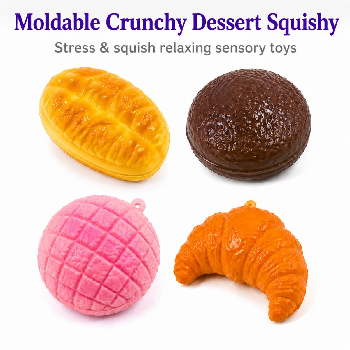 Crunchy Squishy Sensory Fidget Toy - Tactile ASMR Stress Relief in 6 Fun Styles