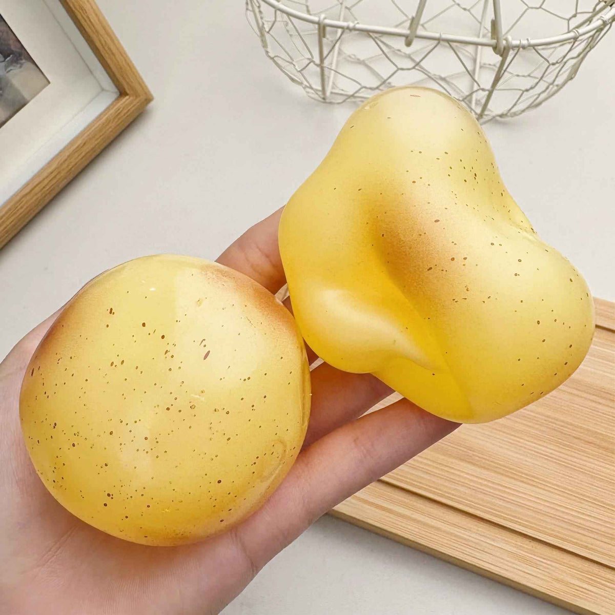 Coconut Oil Texture Shaped Squishy - Stress Relief Fidget Toy, Slow Rebound Moldable Sensory Toy, Calming Anxiety Relief, Potato & Peanut Designs LYNSOLAB Squishy Toys