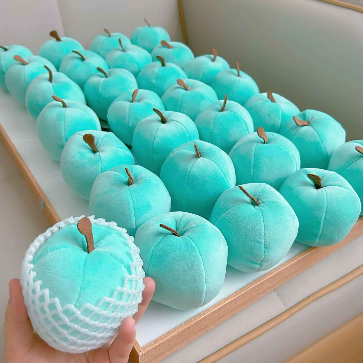 Cute Plush Apple Squishy Toy - 10Cm Soft Fluffy Squeeze Fidget, Calming Stress Relief Sensory Toy for Adults, Cute Fruit Plushie Desk Decor Small Gift