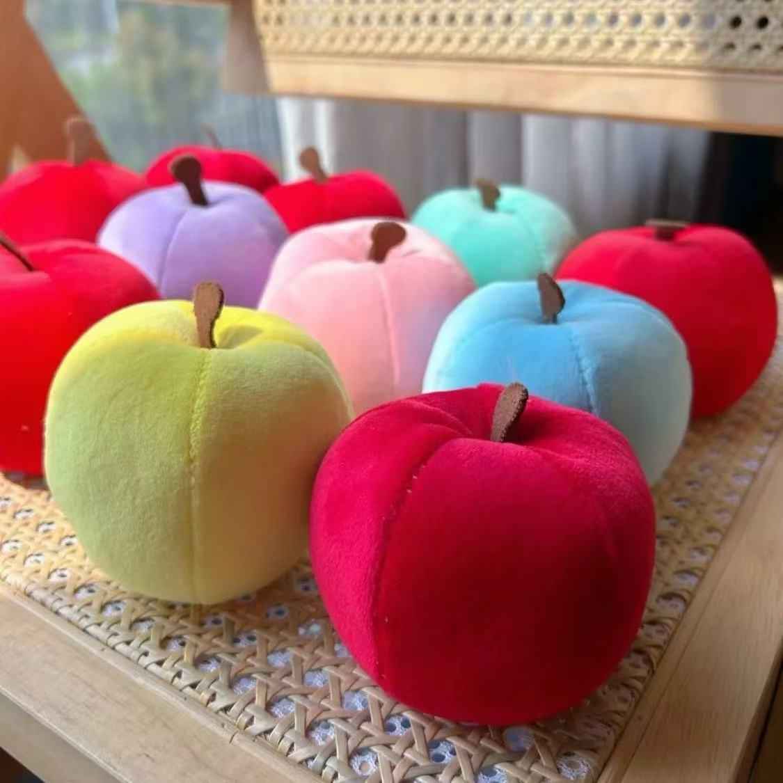 Cute Plush Apple Squishy Toy - 10Cm Soft Fluffy Squeeze Fidget, Calming Stress Relief Sensory Toy for Adults, Cute Fruit Plushie Desk Decor Small Gift