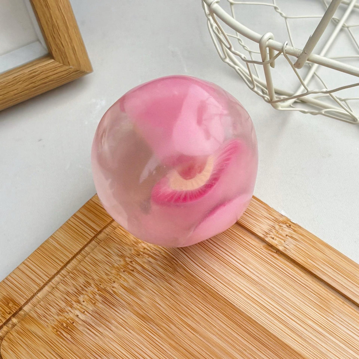 Squishy Jelly Stress Ball - 6cm Clear Soft Squeeze Fidget Toy for Instant Relaxation