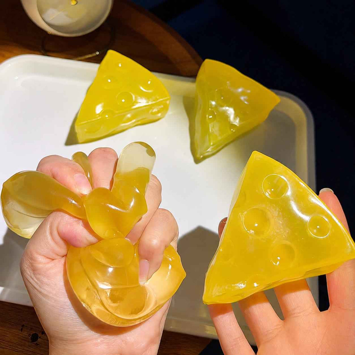 LYNSOLAB Coconut Oil Cheese Slice Squishy - Ultimate Stress Relief Fidget Toy