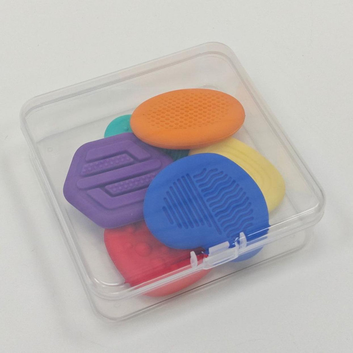 6Pcs Silicone Sensory Stones Set - Textured Fidget Toys for Kids Adults, Calming Sensory Play for Anxiety Relief, Focus Training, Home Classroom Travel Use