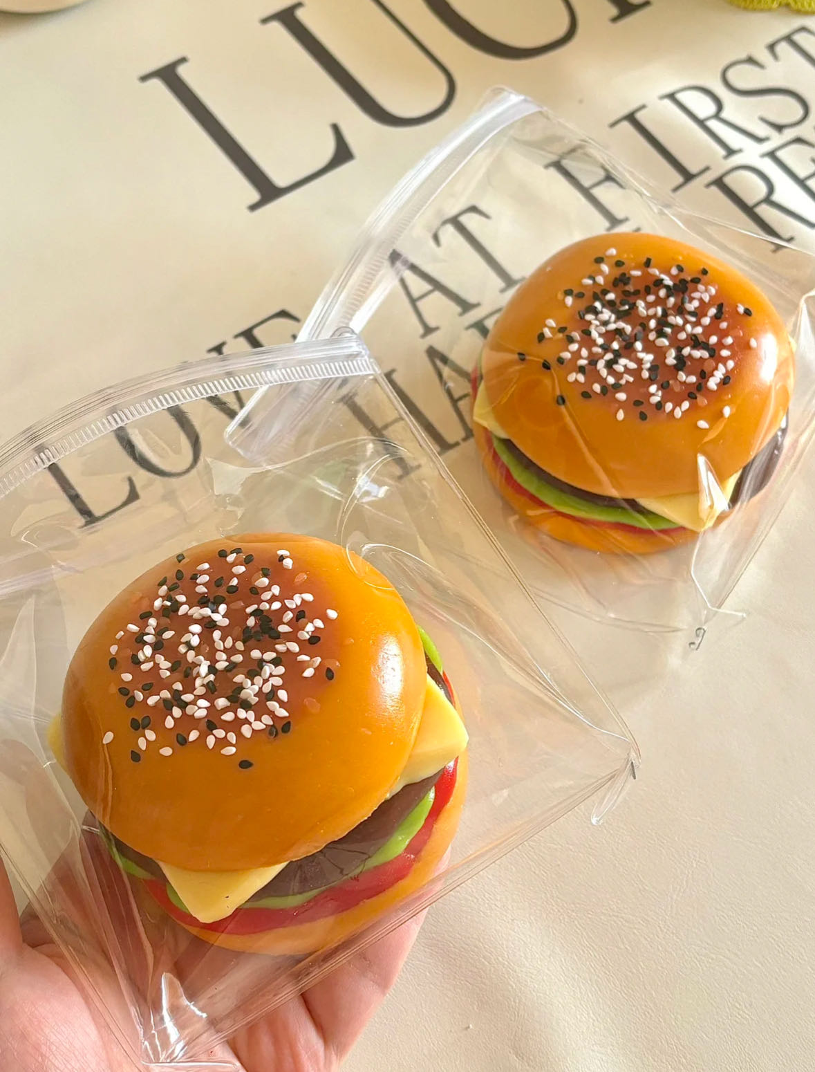 6-Layer Hamburger Squishy Fidget Toy for Stress Relief and Fun - Lynsolab