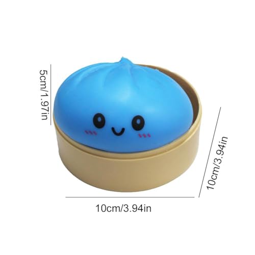 Doughy Glitter Dumpling Squishy Squeeze Toy - Bao Bun Shape - Pink