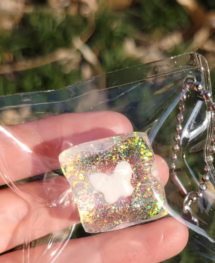 Small Glitter Butterfly Key Chain - Lynsolab
