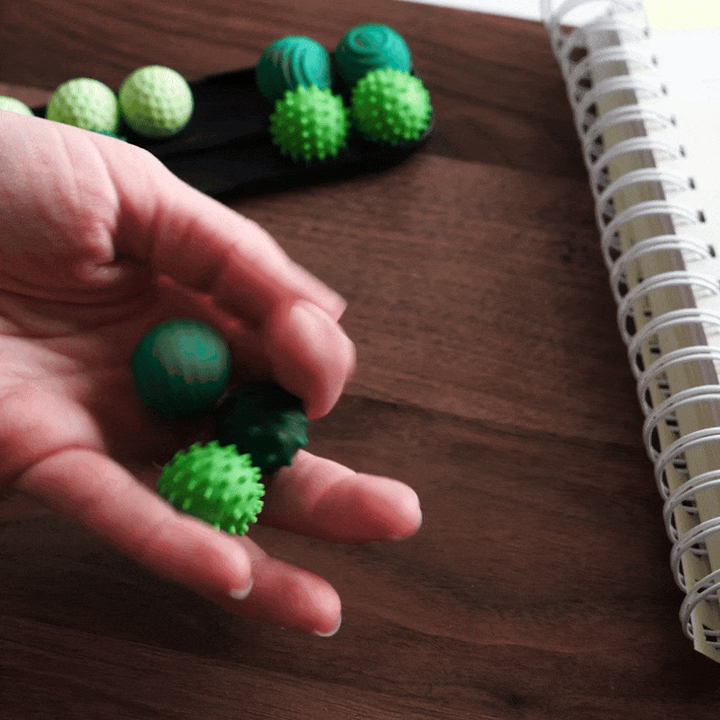 LYNSOLAB Sensory Silicone Fidget Balls 4 Textured Non-Magnetic Tactile Stress Relief Toys