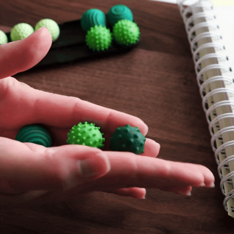 LYNSOLAB Sensory Silicone Fidget Balls 4 Textured Non-Magnetic Tactile Stress Relief Toys