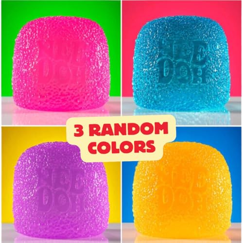 LYNSOLAB DOUGHMALT Textured Needoh Gumdrop Squeeze Toy Gumdrop Shape Multi 3-Pack 14+