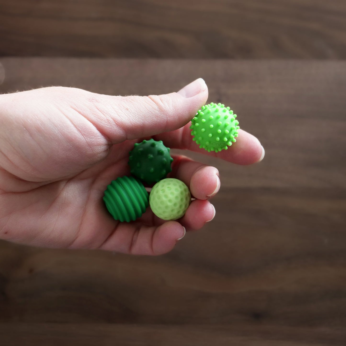 LYNSOLAB Sensory Silicone Fidget Balls 4 Textured Non-Magnetic Tactile Stress Relief Toys