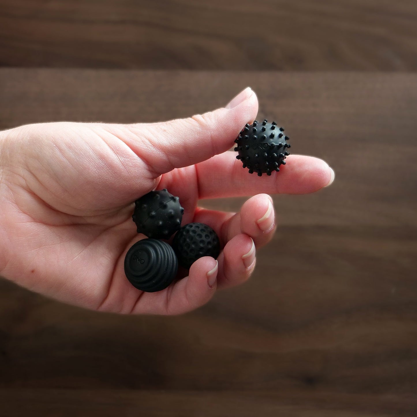 LYNSOLAB Sensory Silicone Fidget Balls 4 Textured Non-Magnetic Tactile Stress Relief Toys