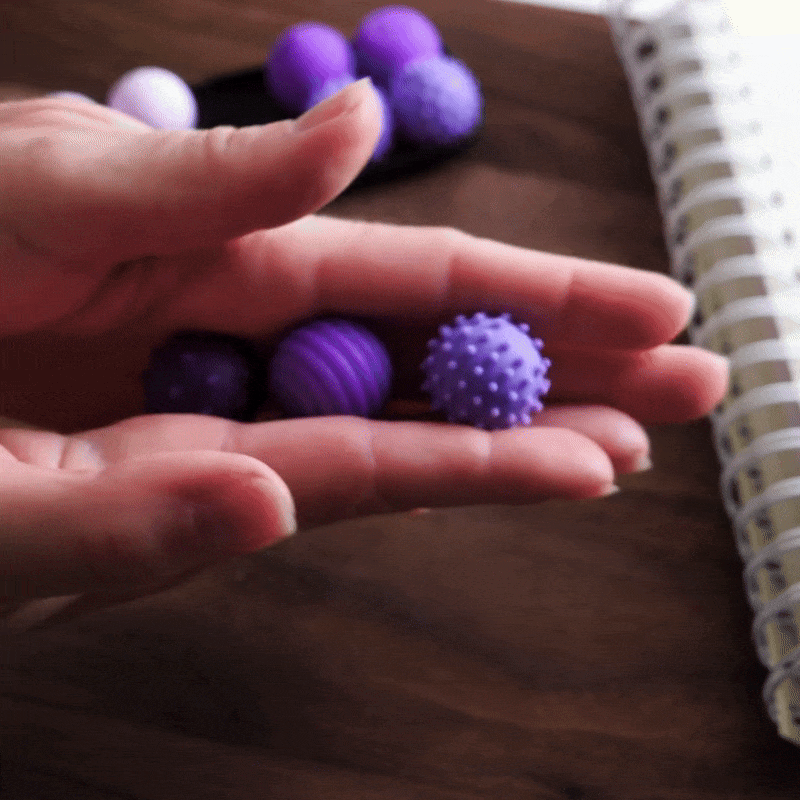 LYNSOLAB Sensory Silicone Fidget Balls 4 Textured Non-Magnetic Tactile Stress Relief Toys