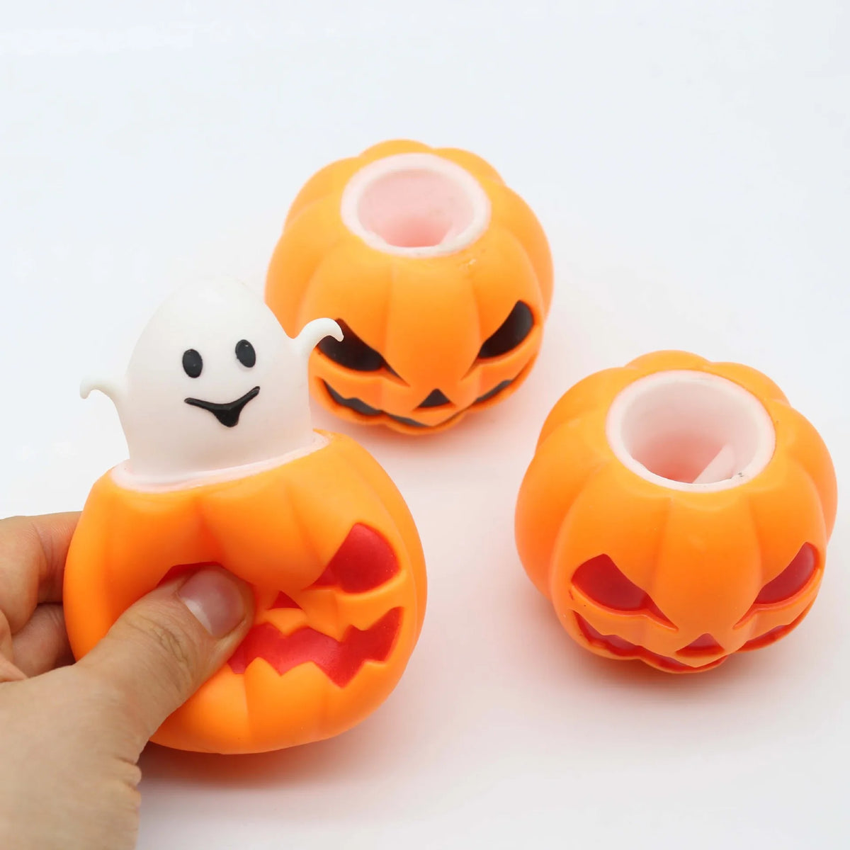 Pumpkin Squishy Fidget Toy - Stress Relief Ghost Squishies for Halloween Fun