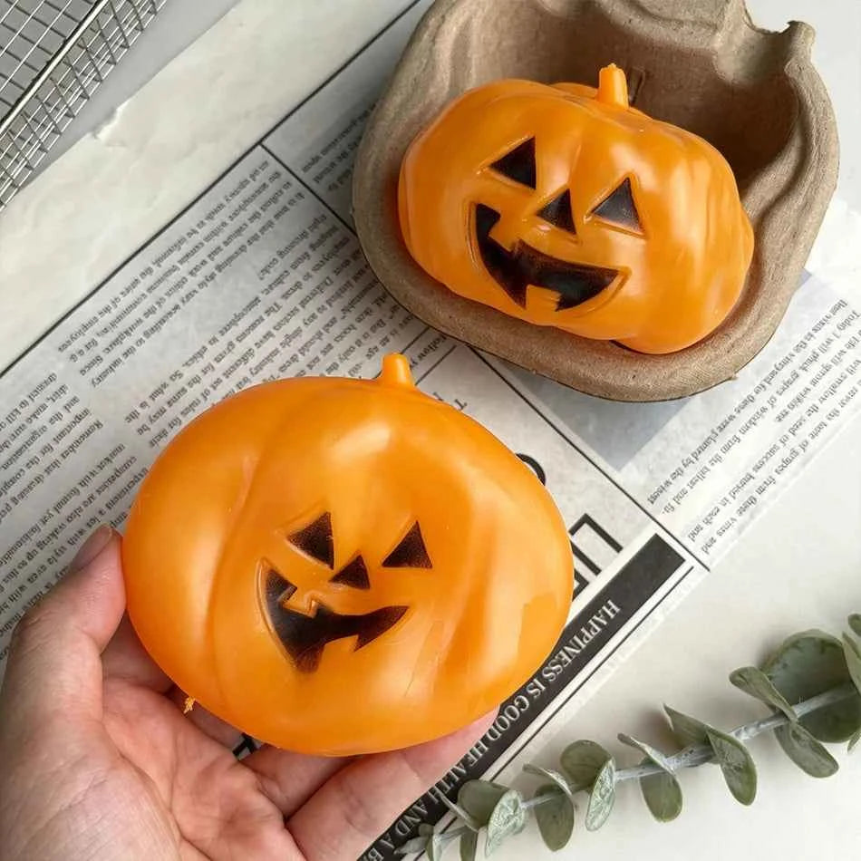 2026 Halloween Coconut Oil Pumpkin Squishy Ghost Slow Rebound Toy Soft Cute Squeeze Stress Relief Fidget Toy Halloween Gift