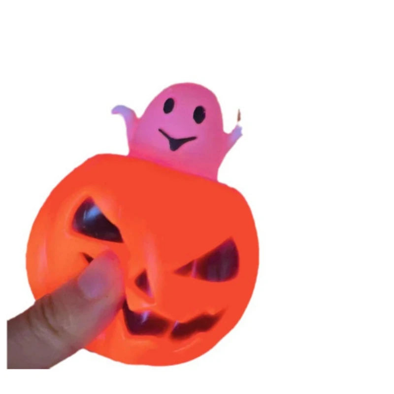 Pumpkin Squishy Fidget Toy - Stress Relief Ghost Squishies for Halloween Fun