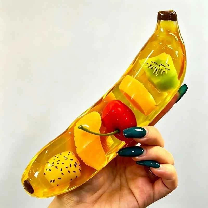 Fruit Banana Jelly Squishy Toy Stress Ball Fidget Toys Big Slushy Banana Squishy Toys Squeeze Ball ASMR Anti Stress Relief Toys