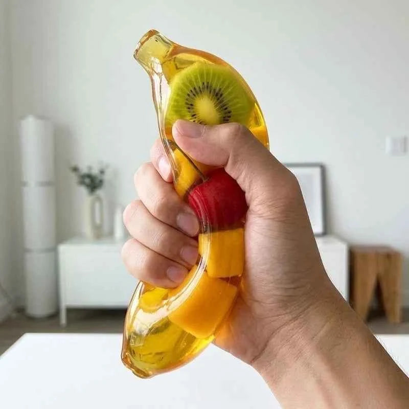 Fruit Banana Jelly Squishy Toy Stress Ball Fidget Toys Big Slushy Banana Squishy Toys Squeeze Ball ASMR Anti Stress Relief Toys