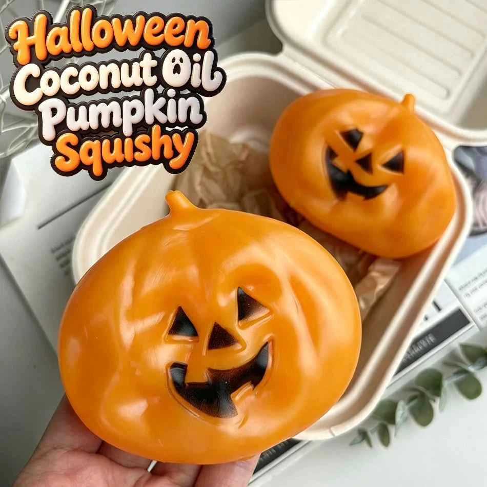 2026 Halloween Coconut Oil Pumpkin Squishy Ghost Slow Rebound Toy Soft Cute Squeeze Stress Relief Fidget Toy Halloween Gift