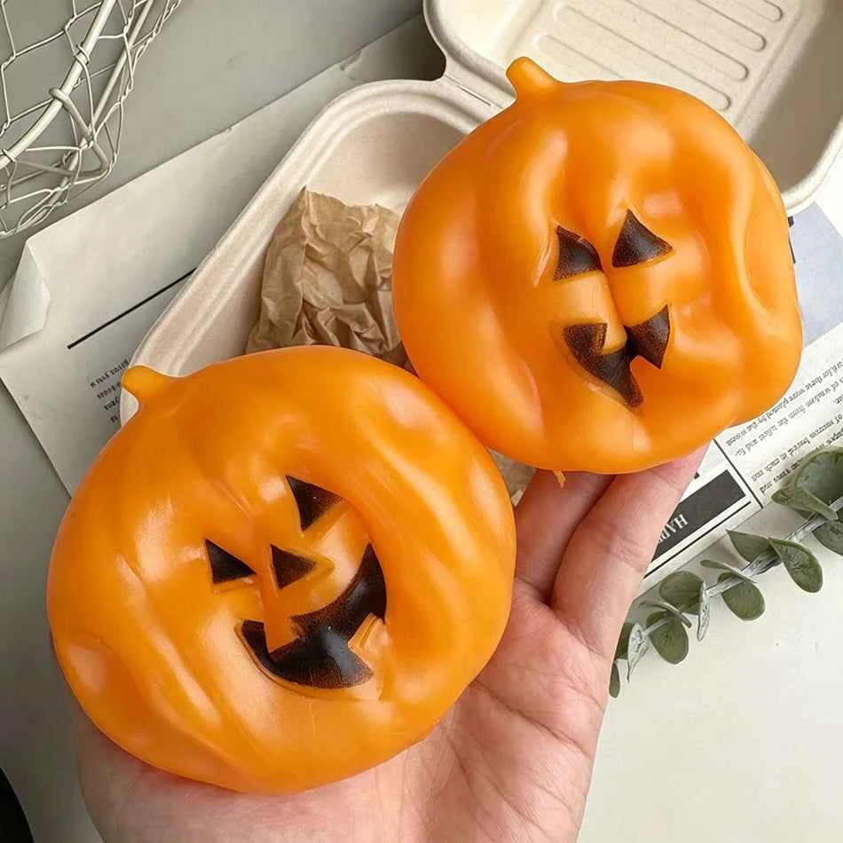 2026 Halloween Coconut Oil Pumpkin Squishy Ghost Slow Rebound Toy Soft Cute Squeeze Stress Relief Fidget Toy Halloween Gift
