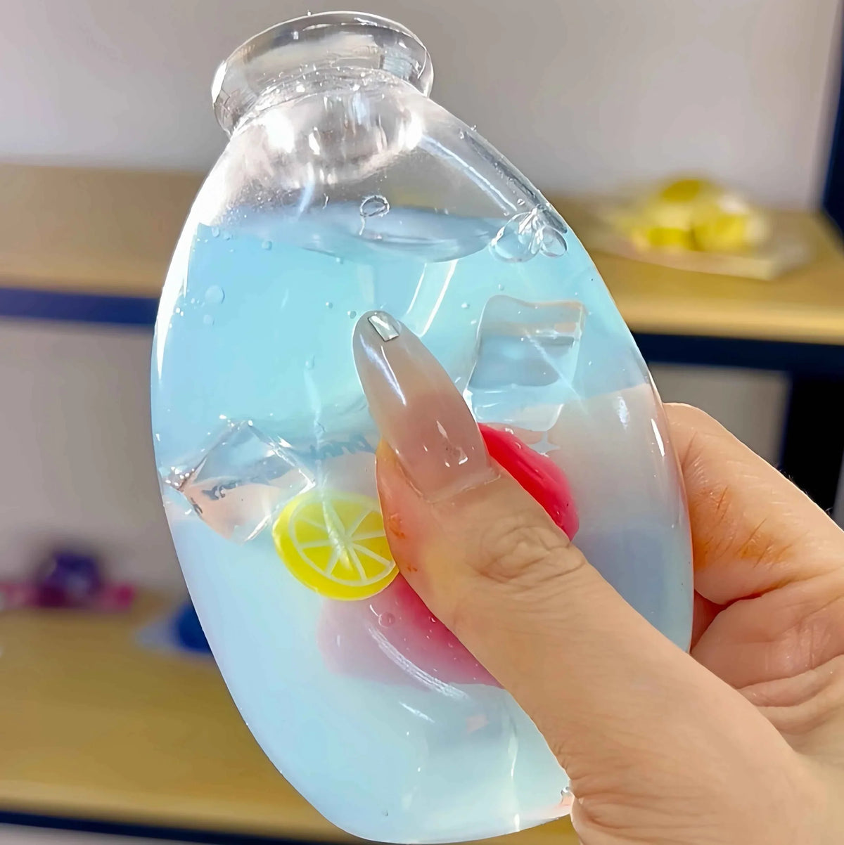 Stay Calm Anywhere with Our Handmade Stress Relief Fidget Toy – Clear Bottle Squishy Ball - Lynsolab