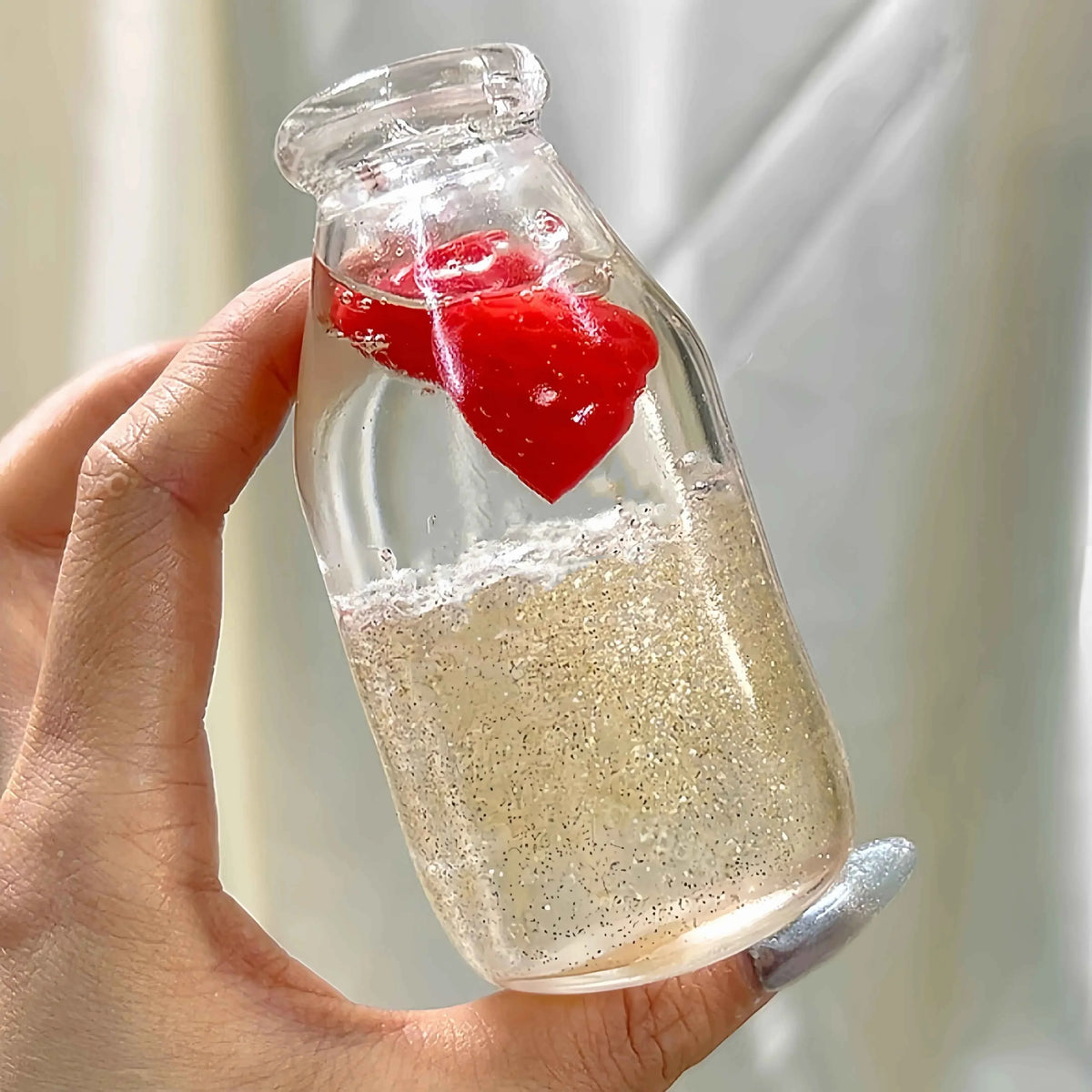 Handmade Stress Relief Gin & Tonic Squishy Ball - Clear Bottle Fidget Toy - Lynsolab