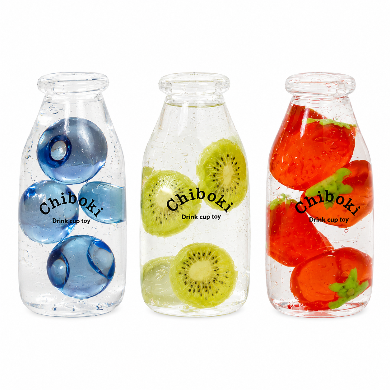 Cute Drink Cup Shaped Squeeze FidgetToy,Soft Squishy Sensory Toy,Slow Rising TPR Gel-Filled Toy with Frui