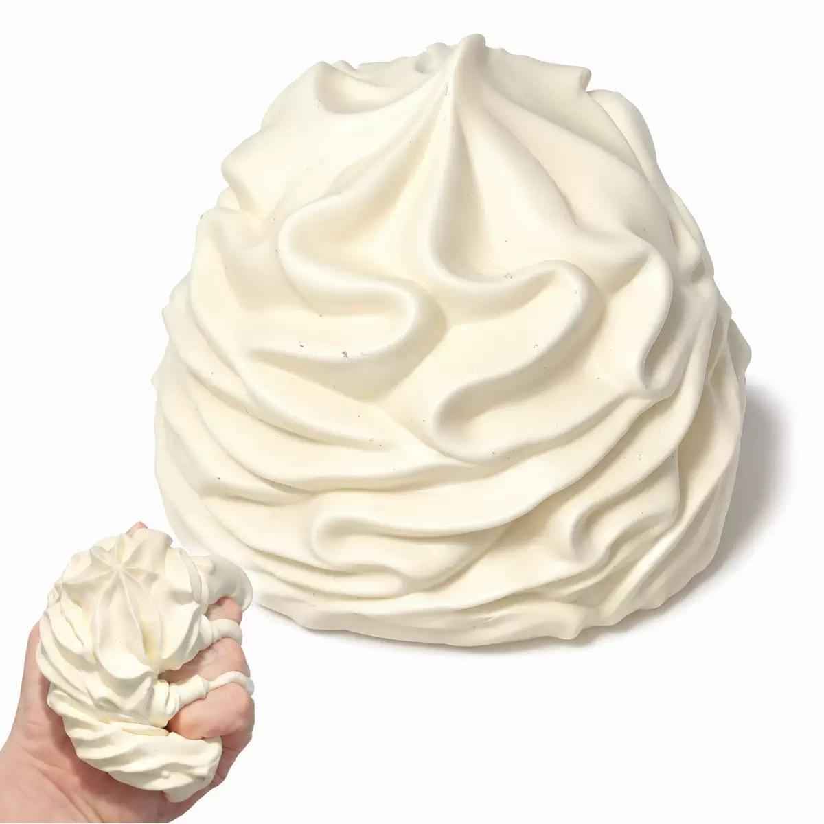 Soft Gel Filled Whipped Cream Squishy Toy, Moldable Slow Rebound Stress & Anxiety Relief Fidget Toy, Calming Sensory Toy for Relaxation, Single Color