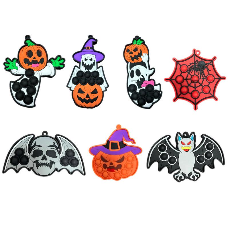 LYNSOLAB Halloween Fidget Keychains - Fun Silicone Push Bubble Toys for Stress Relief