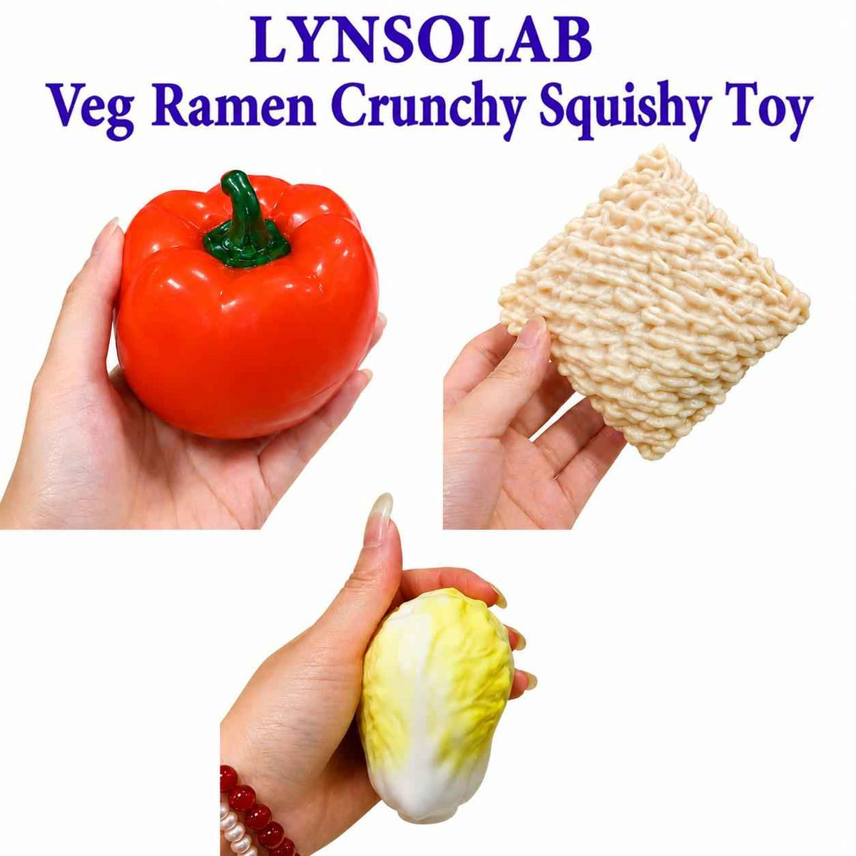 LYNSOLAB Crunchy Squishy Stress Relief Toy | 3 Adorable Shapes for Adult Relaxation