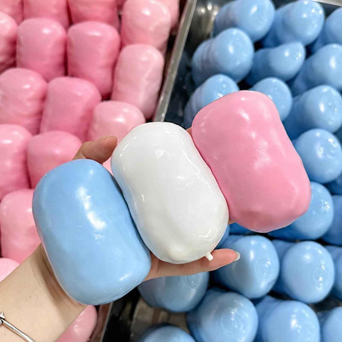 Squeeze Away Stress with Our Soap Squishy Sensory Fidget Toy - 3 Vibrant Colors